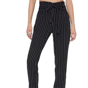 Express Pinstripe Ankle High Rise Pants
